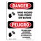Signmission OSHA Danger, Hand Hazard Turn Power Off Bilingual, 10in X 7in Decal, 7" W, 10" L, Bilingual Spanish OS-DS-D-710-VS-1287 - alternate 1